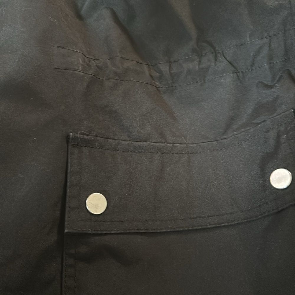 J. Crew Factory | Black Utility Zip Rain Hooded Jacket | M - Picture 3 of 5